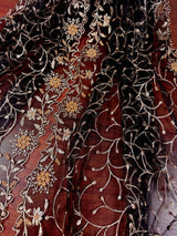 Black Color Soft Net Dupatta with Heavy Embroidery, Pearl and Zari | Dupatta for Lehangas | Dupatta for Gifts | Wedding Dupattas