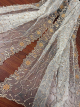 Off White Color Soft Net Dupatta with Heavy Embroidery, Pearl and Zari | Dupatta for Lehangas | Dupatta for Gifts | Wedding Dupattas