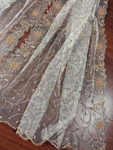 Off White Color Soft Net Dupatta with Heavy Embroidery, Pearl and Zari | Dupatta for Lehangas | Dupatta for Gifts | Wedding Dupattas