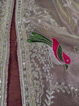 Pastel Pista Green Color Tissue Net Dupatta with Sliver Zari | Parrot Motifs | Blue Color Dupatta | Dupatta for Gifts