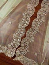 Pista Green Color Soft Net Dupatta with Muted Gold Zari and Artifical Mirror | Dupatta for Lehanga | Wedding Dupatta | Dupatta for Suit