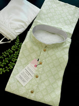 Green Color Designer Kurta with Digital Print in Soft Butter Silk with Thread and Sequence Work | Mens Ethnic Wear