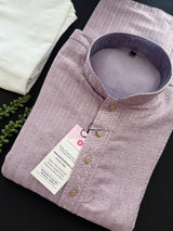 Pastel Lavender Color Emberiodery Kurta for Men | Men Emberiodery Kurtas for Parties and Weddings | Perfect Gift for Him
