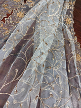 Off White Color Soft Net Dupatta with Heavy Embroidery, Pearl and Zari | Dupatta for Lehangas | Dupatta for Gifts | Wedding Dupattas