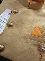 Mango Yellow Kurta and Dhoti with Gold Jacket for Boys | Kids Wear | Boys Ethnic Wear | Fancy Kurta for Boys