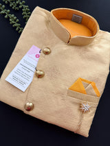 Mango Yellow Kurta and Dhoti with Gold Jacket for Boys | Kids Wear | Boys Ethnic Wear | Fancy Kurta for Boys