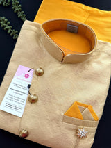 Mango Yellow Kurta and Dhoti with Gold Jacket for Boys | Kids Wear | Boys Ethnic Wear | Fancy Kurta for Boys