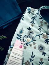 Boys Kurta Pajama with Jacket in Teal Blue Color | Boys 3pcs Set | Emberiodered Jacket | Fancy Party and Wedding Wear for Boys