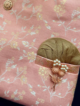 Peachy Pink Color Boys 2pcs Jacket Style Kurta with Balloon Style Dhoti | Kids Wear | Boys Ethnic Wear | Kids Indian Clothing