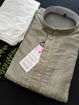 English Grey Color Emberiodery Kurta for Men | Men Emberiodery Kurtas for Parties and Weddings | Perfect Gift for Him