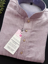 Pastel Lavender Color Emberiodery Kurta for Men | Men Emberiodery Kurtas for Parties and Weddings | Perfect Gift for Him