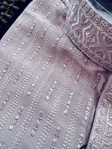 Pastel Lavender Color Emberiodery Kurta for Men | Men Emberiodery Kurtas for Parties and Weddings | Perfect Gift for Him
