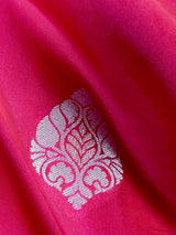 Deep Rani Pink Color Soft Banarasi Silk Saree with Meenakari Work | Paithani Style Borders | Muted Gold Zari Weave