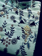 Boys Kurta Pajama with Jacket in Teal Blue Color | Boys 3pcs Set | Emberiodered Jacket | Fancy Party and Wedding Wear for Boys