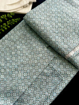 Sea Blue Color Designer Kurta with Floral Digital Print in Soft 100% Cotton with Emberiodery and Sequin Work | Mens Ethnic Wear