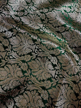 Dual Shade Purple and Blue Traditional Banarasi Satin Silk Handloom Saree with Bottle Green borders Pallu