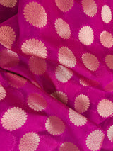 Magenta Pink Color Banarasi Soft Saree | Broad Borders | Gold Zari Weave | Banarasi Silk Sarees