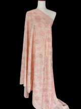 Light Dusy Peach Pink Soft Pashmina Shawls with Intricate Emberiodery | Light Weight Shawl | Kashmiri Pashmina Shawl | Ships from California