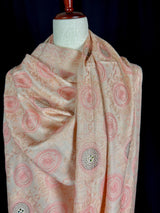 Light Dusy Peach Pink Soft Pashmina Shawls with Intricate Emberiodery | Light Weight Shawl | Kashmiri Pashmina Shawl | Ships from California