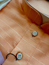 Light Peach Color Cotton Silk Kurta with Resham Zari Stripes | Mens Kurta Pajama Set | Mens Ethnic Wear | Ships from California