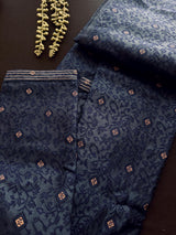 Blue Color Indian Kurta for Men | Embossed Embroidery and Zari | Sherwani Style Kurta | Indian Wedding Kurta