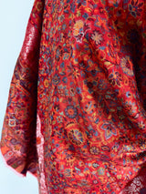 Elegant Red Colour Premium Kaani Wool Shawl | Floral Design with Zari Weave | Lightweight and Warm Winter Wrap | Indian Wool Shawl for Gift