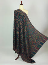 Grey Color Premium Pashmina Kani Weave Kashmiri Shawl | Kani Weave Cashmere Wrap | Wool Stole and Wraps | Ships from California