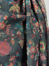 Grey Color Premium Pashmina Kani Weave Kashmiri Shawl | Kani Weave Cashmere Wrap | Wool Stole and Wraps | Ships from California