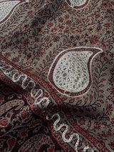 Dark Beige Color Soft Pashmina Shawls with Resham Aari Work | Shawls and Wraps | Kashmiri Pashmina Shawls | Woolen Stolens