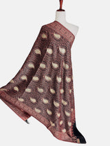 Black Color Soft Pashmina Shawls with Resham Aari Work | Light Weight Shawls | Kashmiri Pashmina Shawls | Ships from California