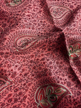 Peach Color Soft Pashmina Shawls with Resham Aari Work | Light Weight Reversable Shawls | Kashmiri Pashmina Shawls | Ships from California