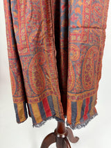 Light Grey Color Viscose Blend Wool Stole Shawl | Chinar Leaves Pattern with Parsley Design | Soft Shawl, Stoles and Wraps