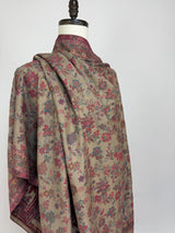 Camel Color Premium Wool Kani Weave Cashmere Shawl | Kani Weave Cashmere Wrap | Wool Stole and Shawl | Floral Jaal Shawls