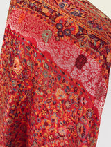 Elegant Red Colour Premium Kaani Wool Shawl | Floral Design with Zari Weave | Lightweight and Warm Winter Wrap | Indian Wool Shawl for Gift