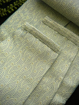 Designer Pastel Sea Green Men's Kurta with bottom with Embossed Embroidery Work | Kurta Sets for Wedding and Parties