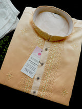 Ombre Yellow Color Kurta with Emberiodey and Sequin | Soft Silk with Lining | Haldi Kurta | Wedding and Party Wear Kurta for Men