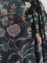 Kashmiri Wool Shawl in Kani Weave traditional Pattern | Cashmere Wrap | Floral Cashmere Stole | Black Color Stole | Wool Shawl for Gift