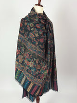 Grey Color Premium Pashmina Kani Weave Kashmiri Shawl | Kani Weave Cashmere Wrap | Wool Stole and Wraps | Ships from California