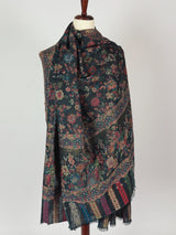 Grey Color Premium Pashmina Kani Weave Kashmiri Shawl | Kani Weave Cashmere Wrap | Wool Stole and Wraps | Ships from California