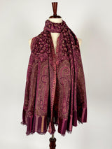 Purple Kashmiri Kani Jaal Weave | Purple Color Cashmere Wrap | Wool Shawl for Gift | Luxury Gifts for Weddings | Kani Weave Shawl