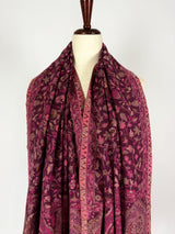 Purple Kashmiri Kani Jaal Weave | Purple Color Cashmere Wrap | Wool Shawl for Gift | Luxury Gifts for Weddings | Kani Weave Shawl