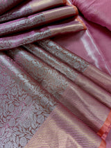 Dual tone of Pink and Peach Tissue Silk saree — Kaash Collection