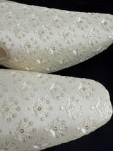 Handmade Men Wedding Shoes in Off White | Mens Shoes for Kurtas | Traditional Mojari Shoes | Indian Ethnic Wedding Footwear for Men