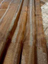 Gold and Sliver Striped and Buttas Tissue Silk saree — Kaash Collection