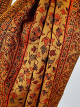 Mustard Yellow Color Viscose Blend Wool Stole Wrap | Chinar Leaves Pattern with Parsley Design | Soft Stole and Wrap | Scraf in Yellow Color