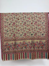 Camel Color Premium Wool Kani Weave Cashmere Shawl | Kani Weave Cashmere Wrap | Wool Stole and Shawl | Floral Jaal Shawls