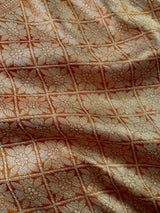 Statement Copper Color Banarasi Satin Tissue Silk Saree with Floral Jaal Weave in Muted Gold Zari | Copper Color Saree | Satin Tissue Sarees