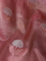Pastel Dusty Rose Pink Tissue Silk saree — Kaash Collection
