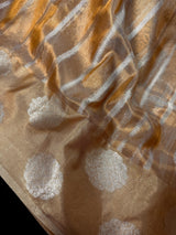 Gold and Sliver Striped and Buttas Tissue Silk saree — Kaash Collection