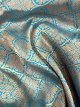 Turquoise Color Pure Katan Silk Saree with Sky Blue Color Border and Pallu | SILK MARK CERTIFIED